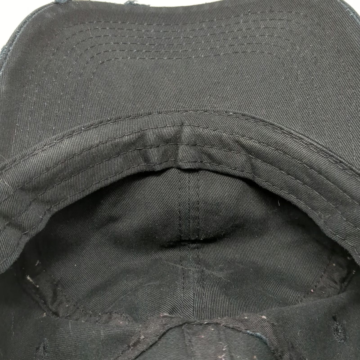 Head To Toe Baseball Cap Black One Size Chenille Patch Sport Clips Frayed Hat