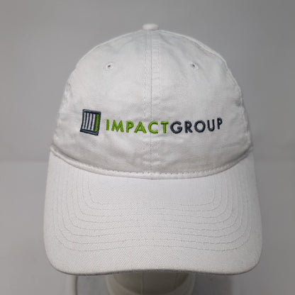 Impact Group Strapback Hat White One Size Adjustable Embroidered Port & Company