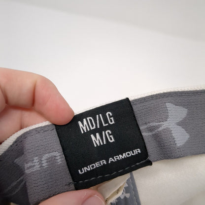 Under Armour Fitted Hat White Cream M/L Embroidered Vented Holes Polyester