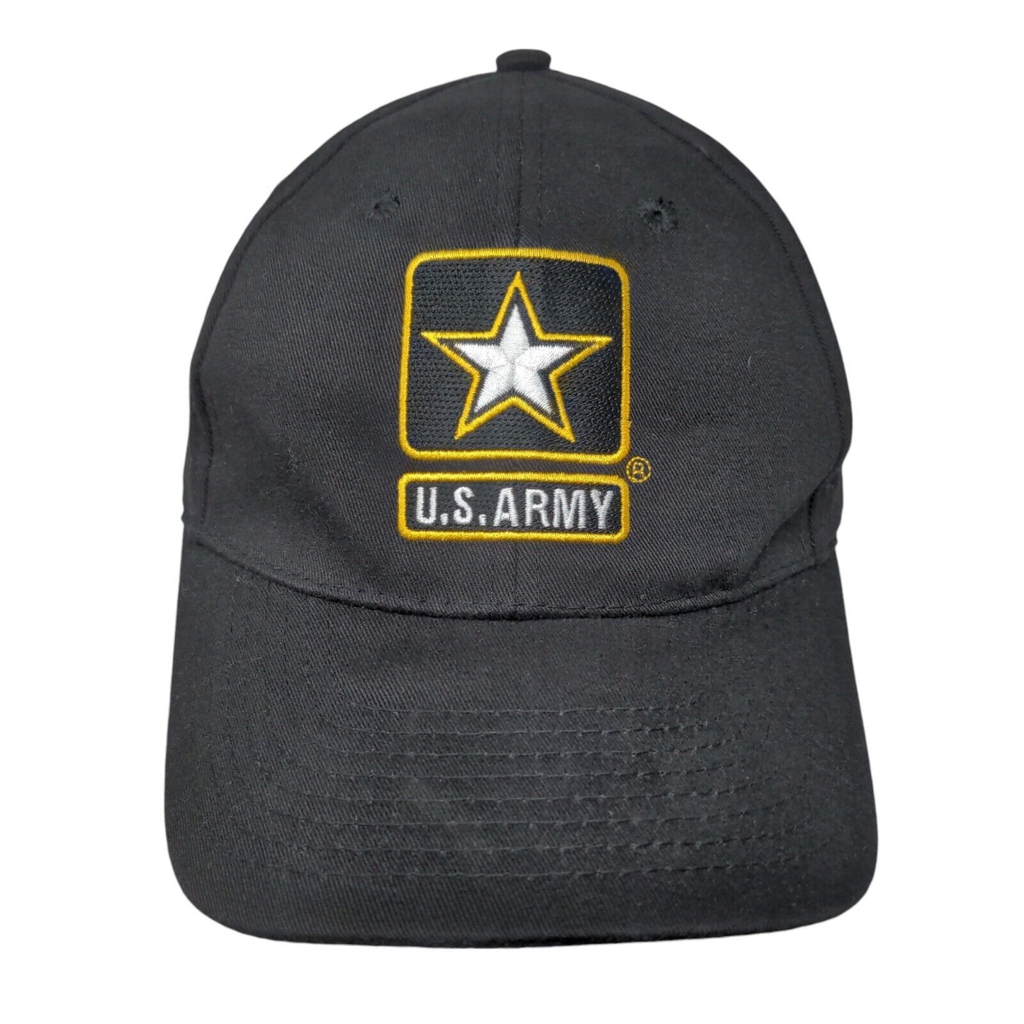 US Army Slideback Hat Black One Size Embroidered Adjustable 6 Panel