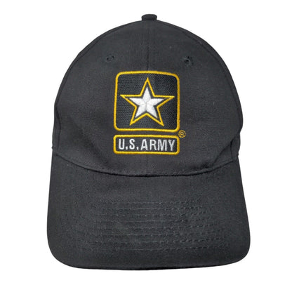 US Army Slideback Hat Black One Size Embroidered Adjustable 6 Panel
