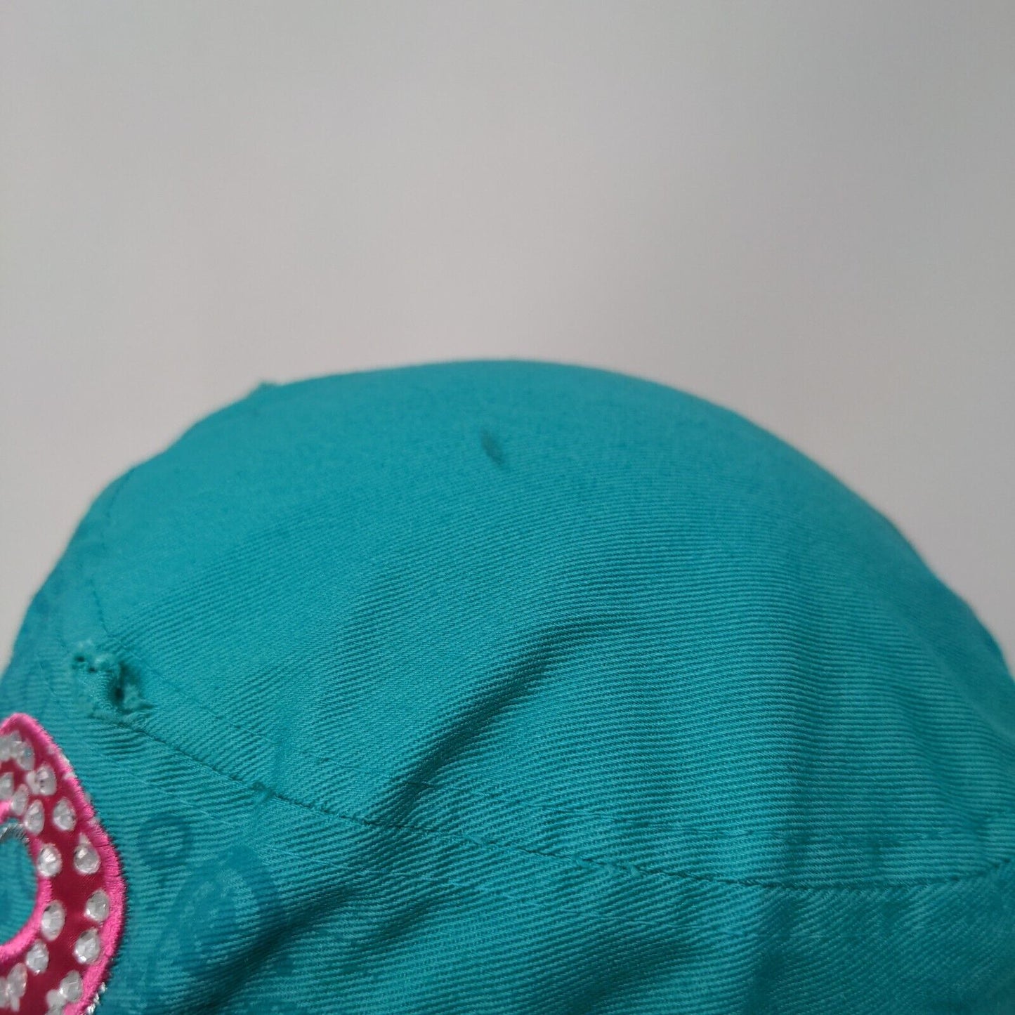 Cancer Awareness Pink Ribbon Cadet Army Cap Greenish-Blue One Size Distressed