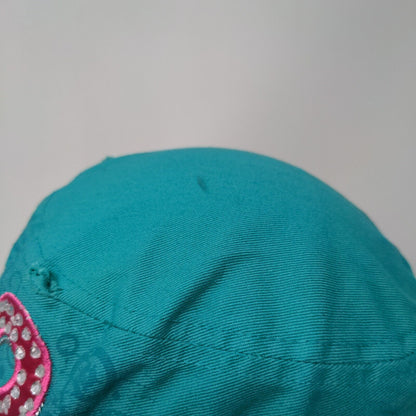 Cancer Awareness Pink Ribbon Cadet Army Cap Greenish-Blue One Size Distressed