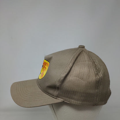 Bass Pro Shops Snapback Mesh Back Trucker Hat Tan OSFM Gone Fishing