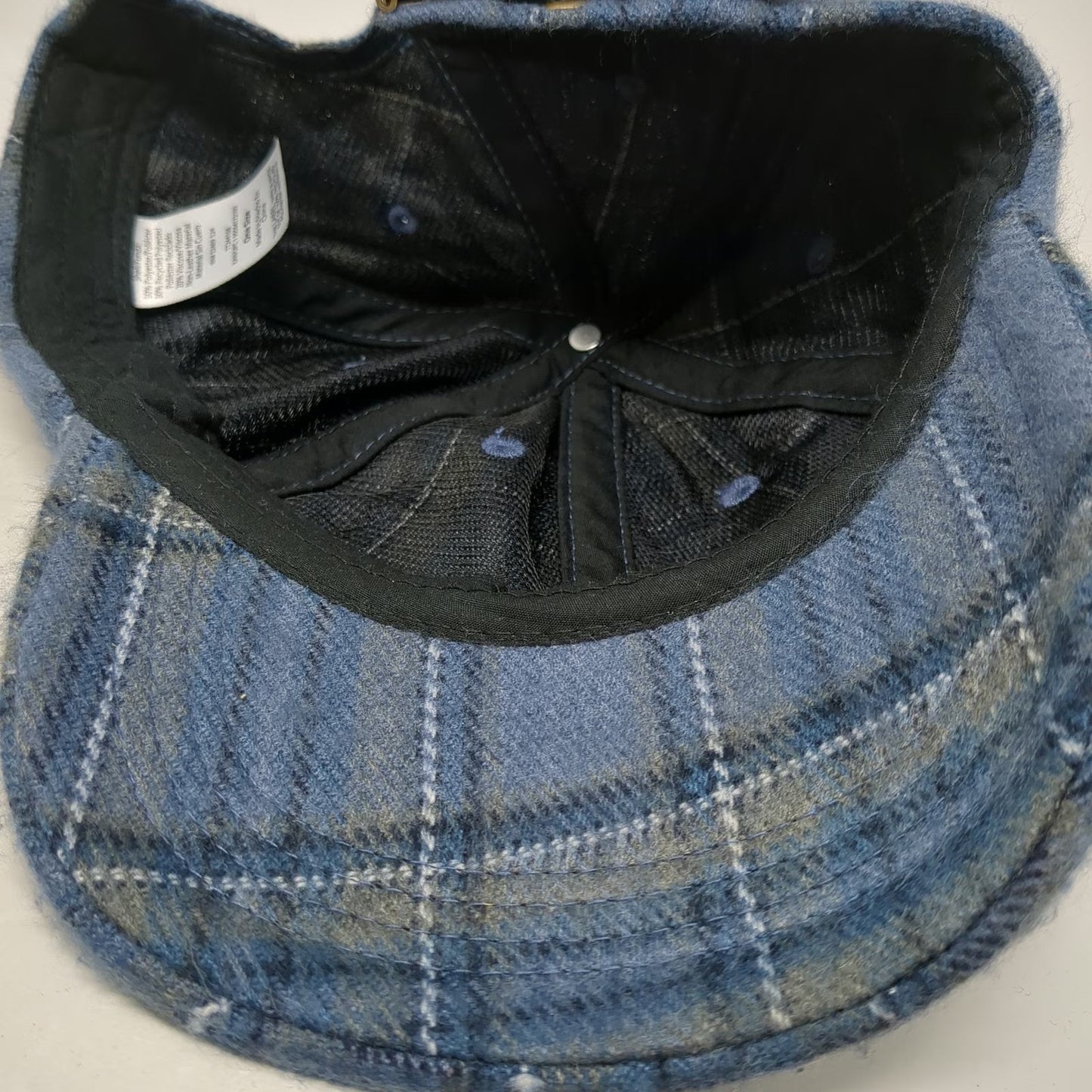 Target Plaid Baseball Cap Blue One Size Slideback Hat Checkered Pattern Fabric