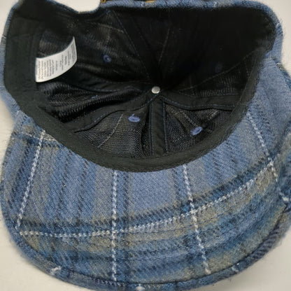 Target Plaid Baseball Cap Blue One Size Slideback Hat Checkered Pattern Fabric