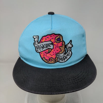 Munchie Madness Snapback Hat Blue One Size Embroidered Colorblock