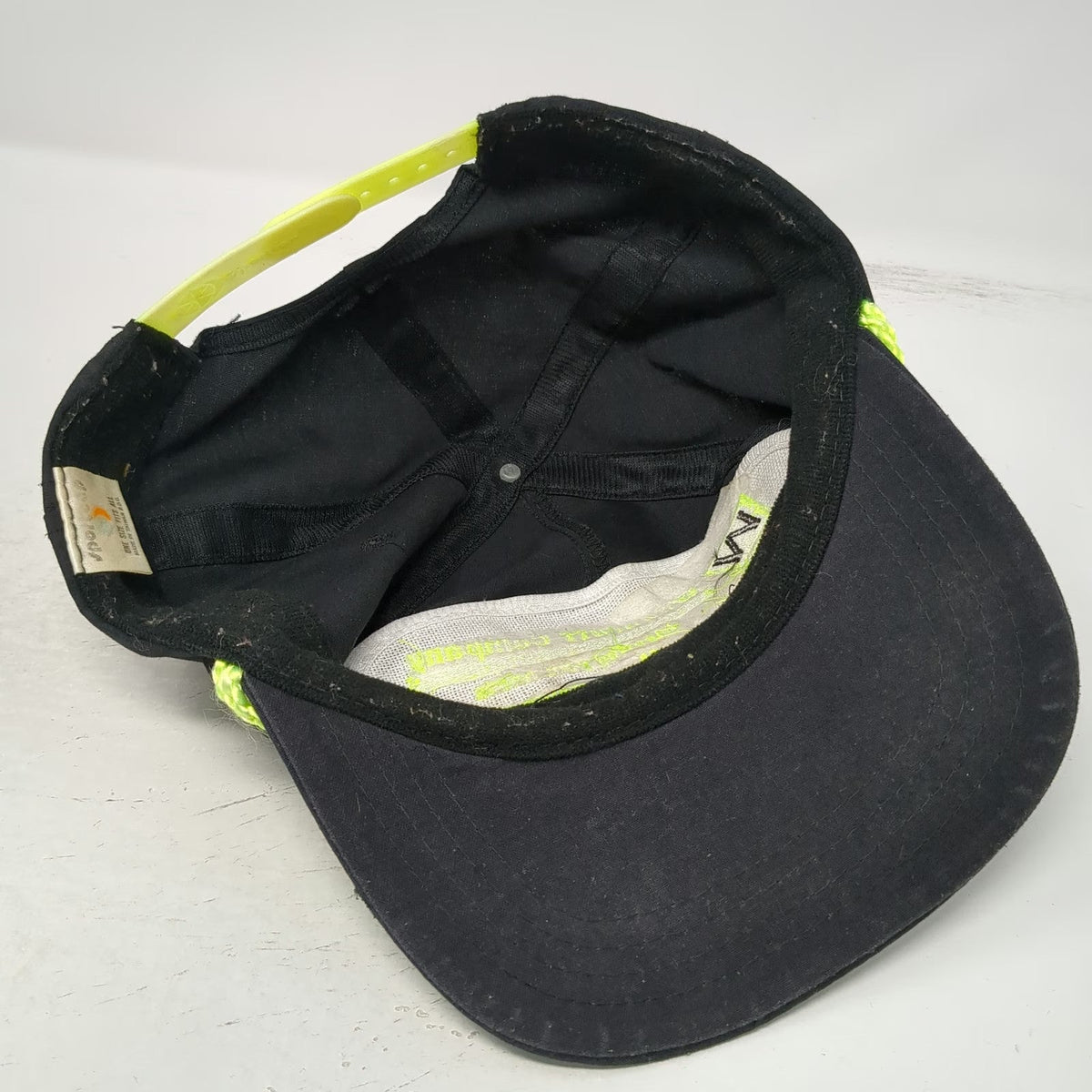 Sportsman 5 Panel Black Yellow Rope Snapback Hat Woodruff Company Jomar Vintage