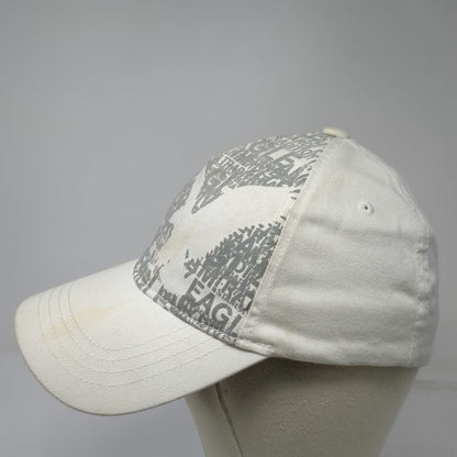 American Eagle 5 Panel White M All Over Print Typography Since 77 Graphic Hat