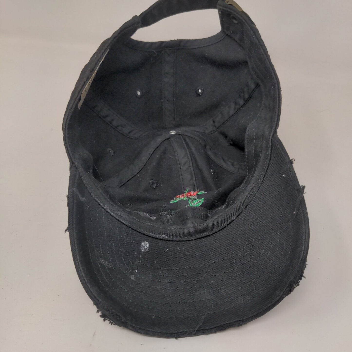 Red Rose Slideback Hat Black One Size Embroidered KB ETHOS Vintage