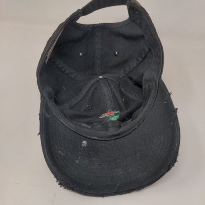 Red Rose Slideback Hat Black One Size Embroidered KB ETHOS Vintage