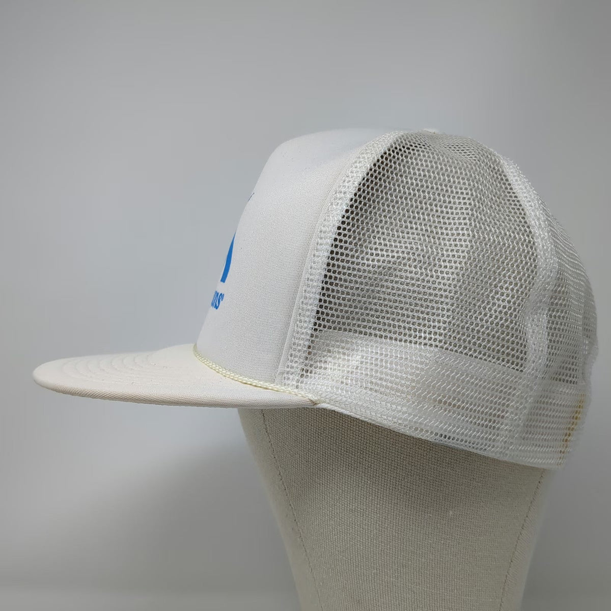San Sun Team Albertsons Trucker Hat White Blue One Size Mesh Rope Logo Snapback