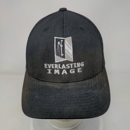 Everlasting Image Snapback Mesh Back Trucker Hat Black One Size Yupoong