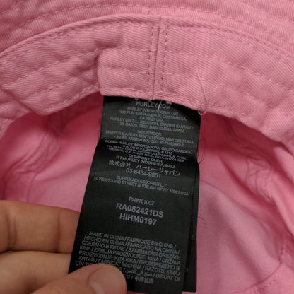 Hurley Bucket Hat Pink One Size Embroidered Vent Holes Outdoor