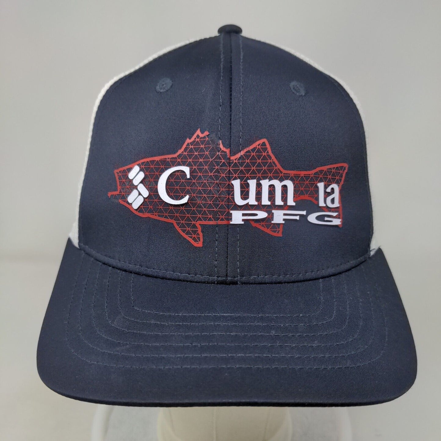 Columbia PFG Stapback Hat Blue One Size Adjustable Vented Holes 110 6 Panel