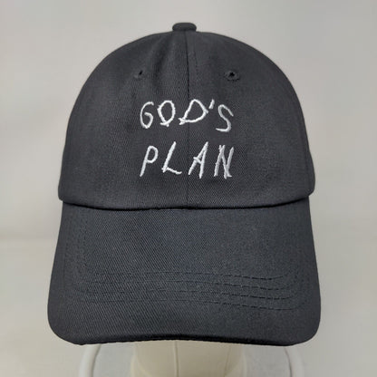 God's Plan Slideback Hat Black One Size Adjustable Embroidered Vented Holes