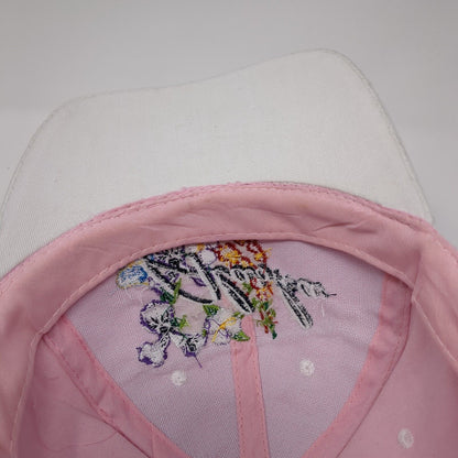 Alaska Strapback Hat Pink One Size Adjustable Embroidered Flower 6 Panel