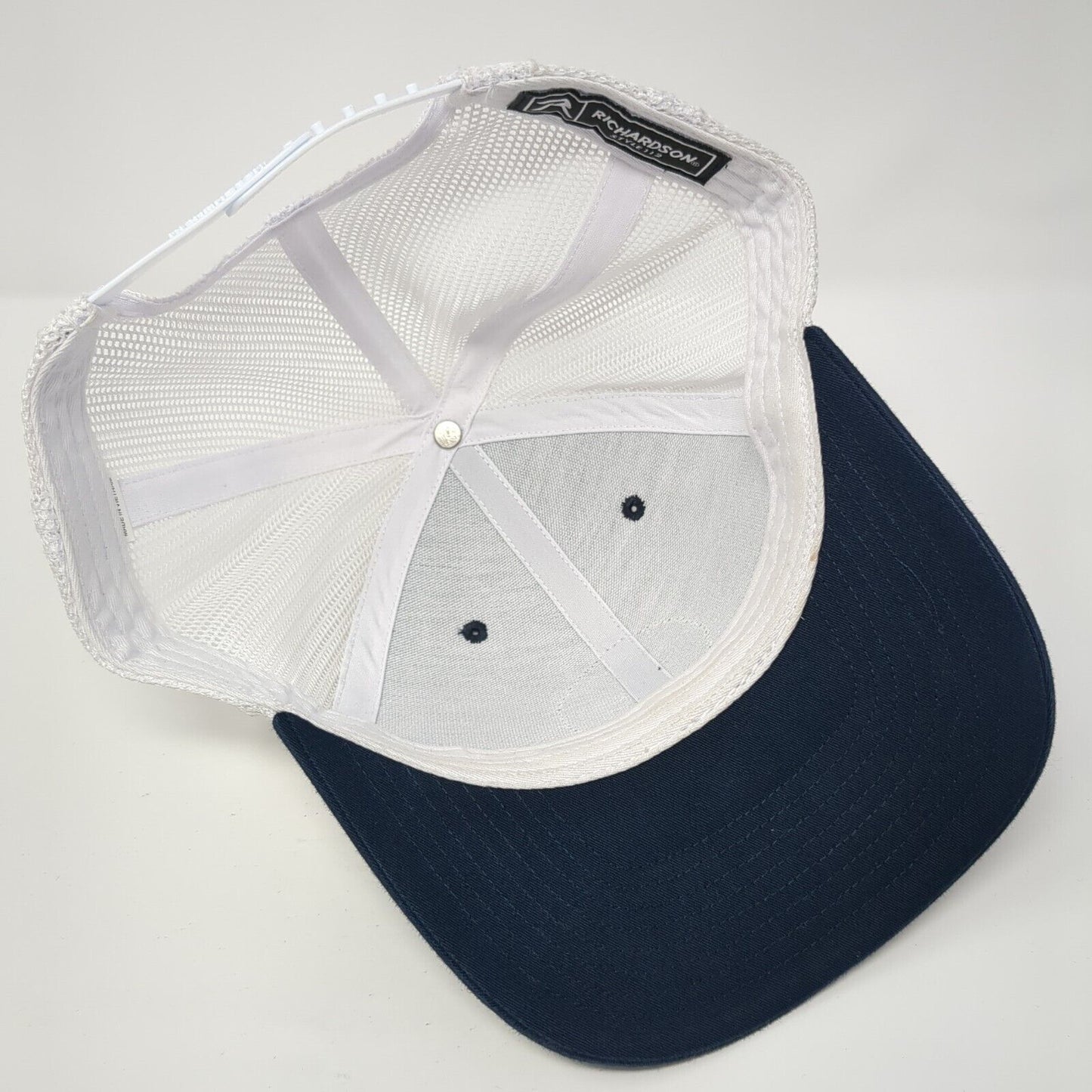 Richardson Snapback Mesh Back Trucker Hat Blue One Size Logo Patch