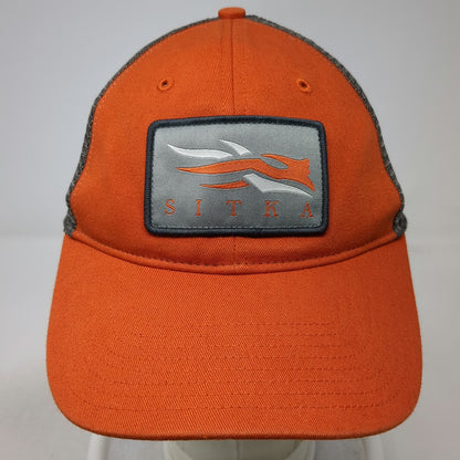 SITKA Trucker Hat Orange One Size Mesh Back Snapback Logo Patch Hunting Gear