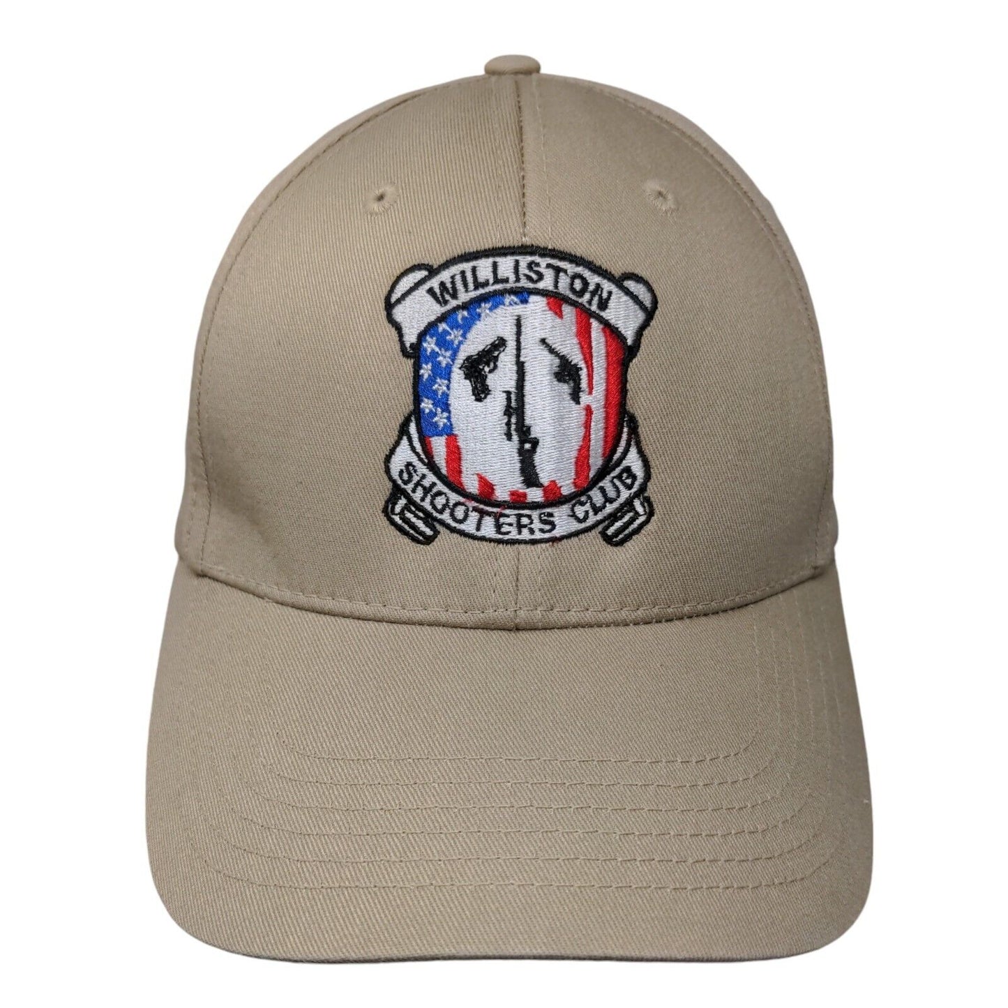 Williston Shooters Club Strapback Hat Tan One Size Adjustable Embroidered BIG X