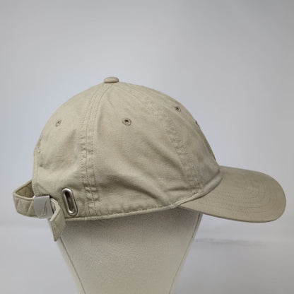 Nautica Baseball Cap Beige One Size N-83 Patch Adjustable Slideback Cotton Hat