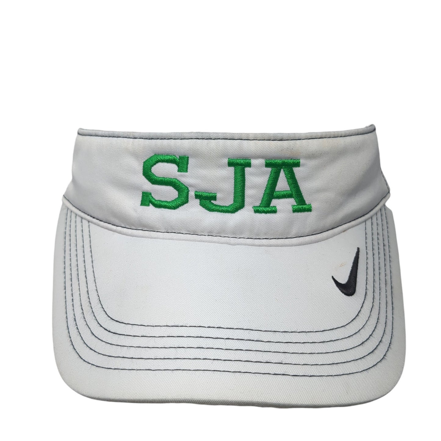 SJA Sun Visor Cap White One Size Adjustable Embroidered Lightweight Nike Golf