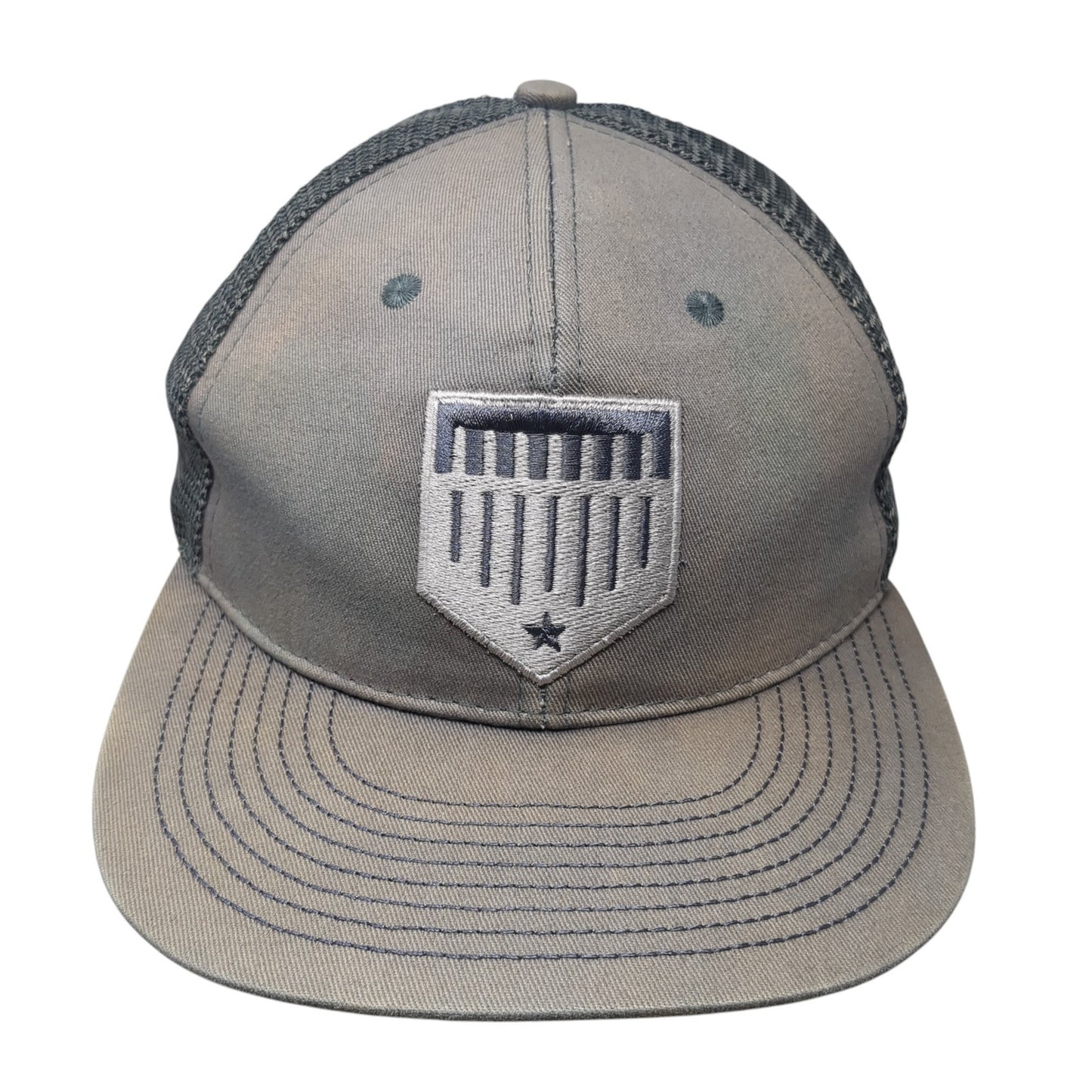 Plate Crate Snapback Trucker Hat Gray One Size Adjustable Embroidered Mesh Back