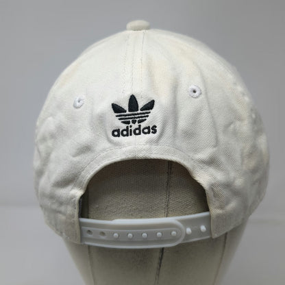 Adidas Snapback Hat White One Size Trefoil Logo Embroidered 6 Panel Cap Strap