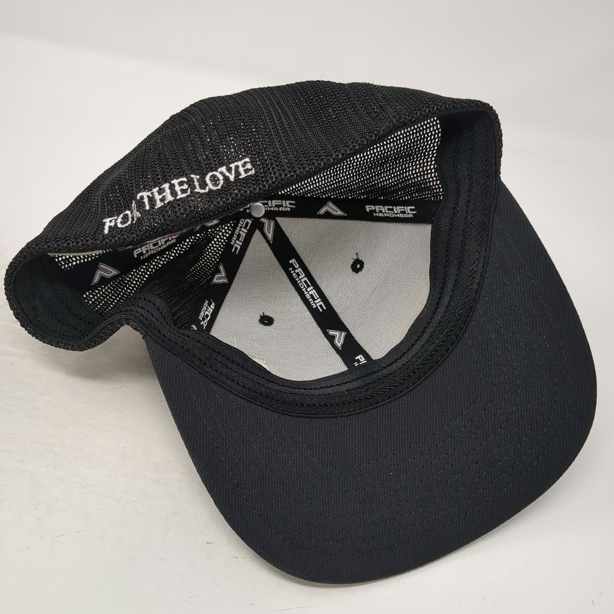 Pacific Headwear Baseball Cap Black 7 3/8 Mesh Back Stretch Fit Hat Number 9