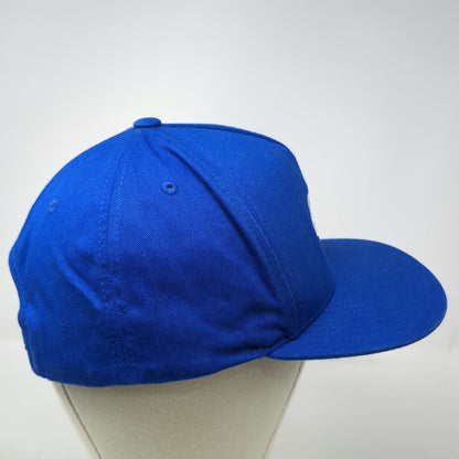 Yupoong 5 Panel Blue One Size Snapback Green Underbrim Empire Script Logo Hat