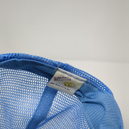 Maui Snapback Mesh Back Rope Trucker Hat Blue One Size Hawaiian Headwear