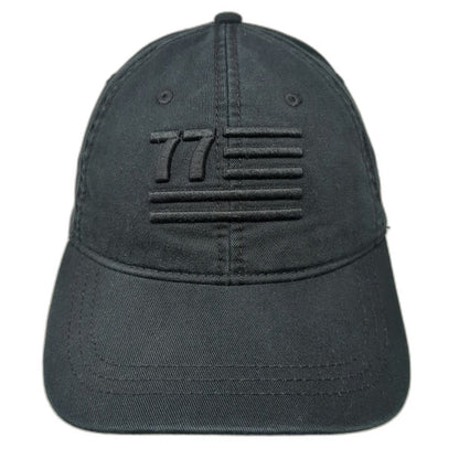 American Eagle Baseball Cap Black One Size Adjustable 77 Flag Logo Cotton Hat