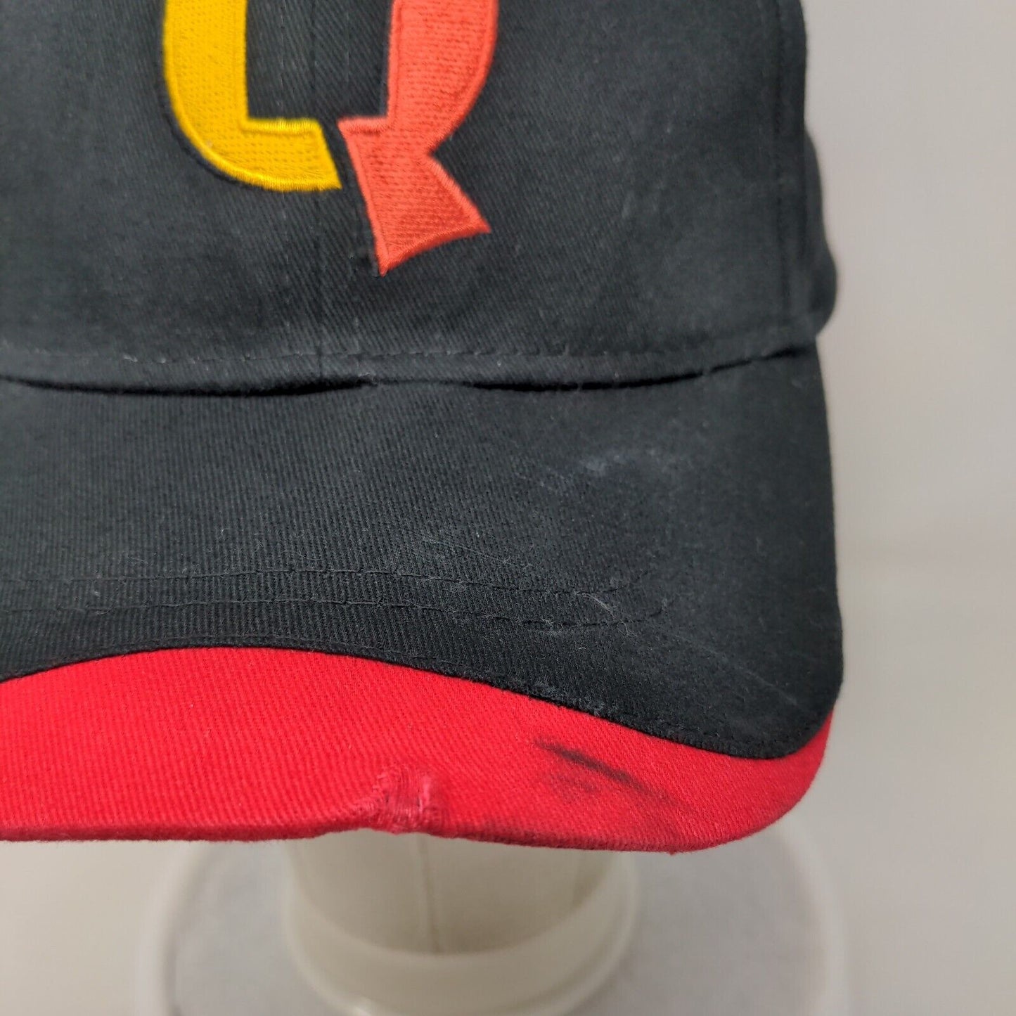 Letter Q Strapback Hat Black One Size Embroidered 6 Panel Cap America