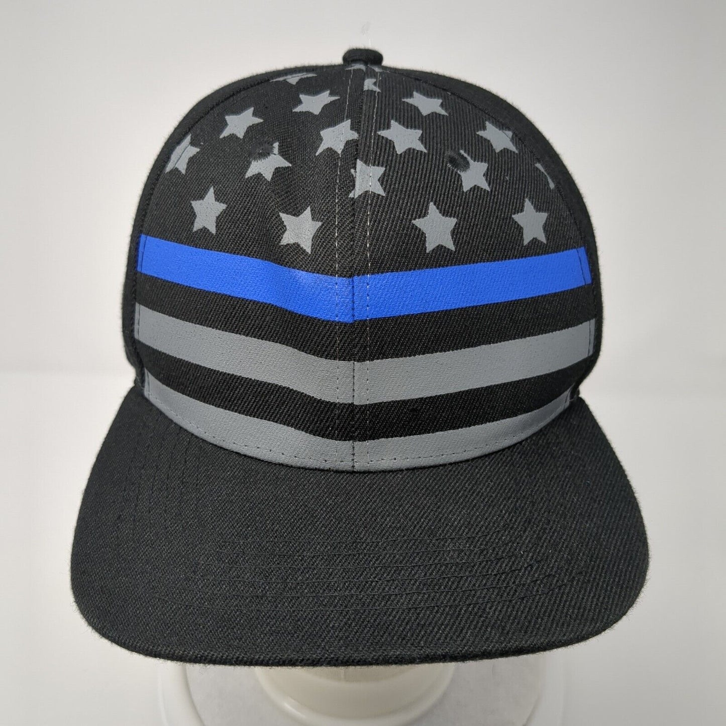 Sleefs Snapback Hat Black One Size Embroidered American Flag Adjustable