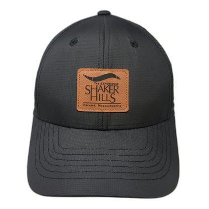 Holed Out Baseball Cap Black One Size Shaker Hills Golf Course Leather Patch Hat