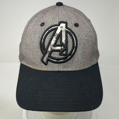 Marvel Baseball Cap Gray Black One Size Avengers Logo Heathered Crown Hat