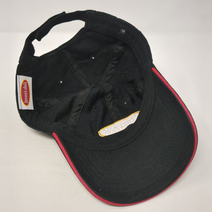 Jason's Deli Strapback Hat Black One Size Solid Adjustable Embroidered