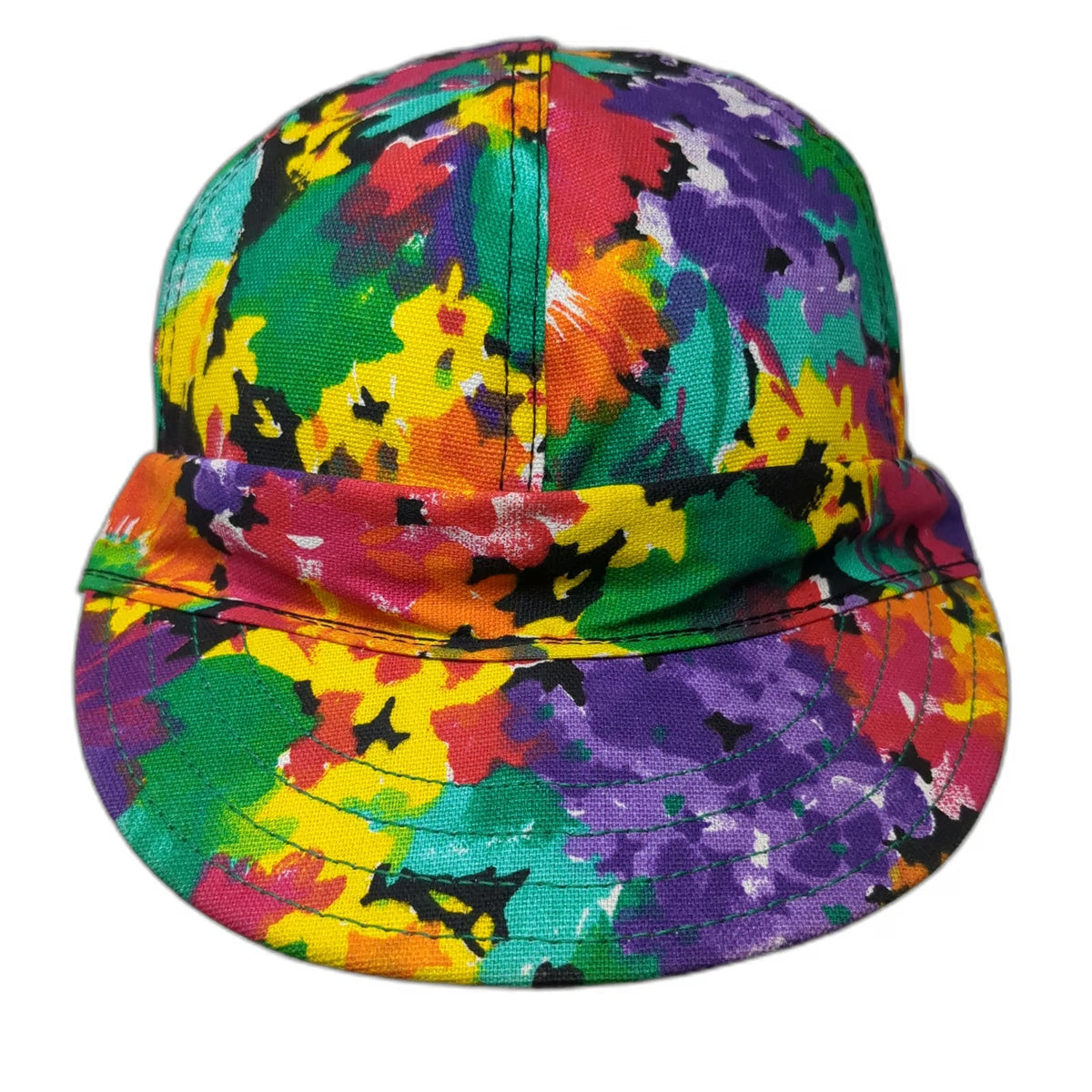 Kromer Baseball Cap Green Yellow Purple 7 3/4 Floral All Over Print Union Made