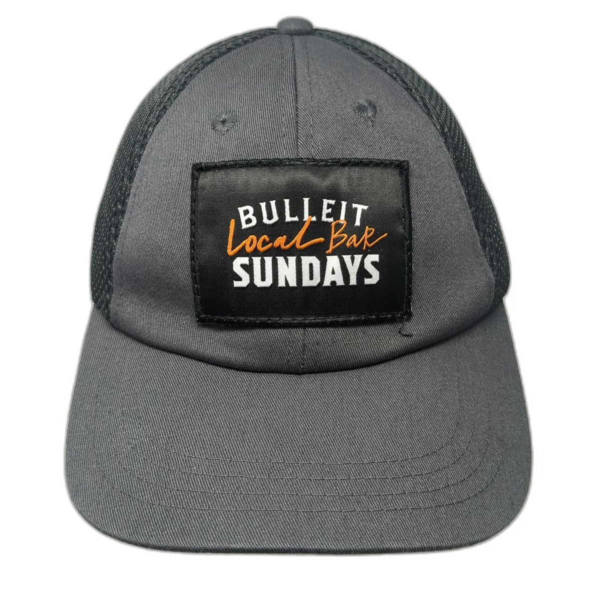 Bulleit Bourbon Trucker Hat Gray One Size Local Bar Sundays Mesh Back Snapback