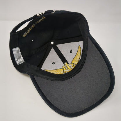 Breitling Slideback Hat Black OSFA Embroidered Swiss Chronographs Anchor Logo