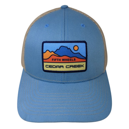 Fifth Wheels Cedar Creek Trucker Hat Blue OS Adjustable Mesh Back Richardson