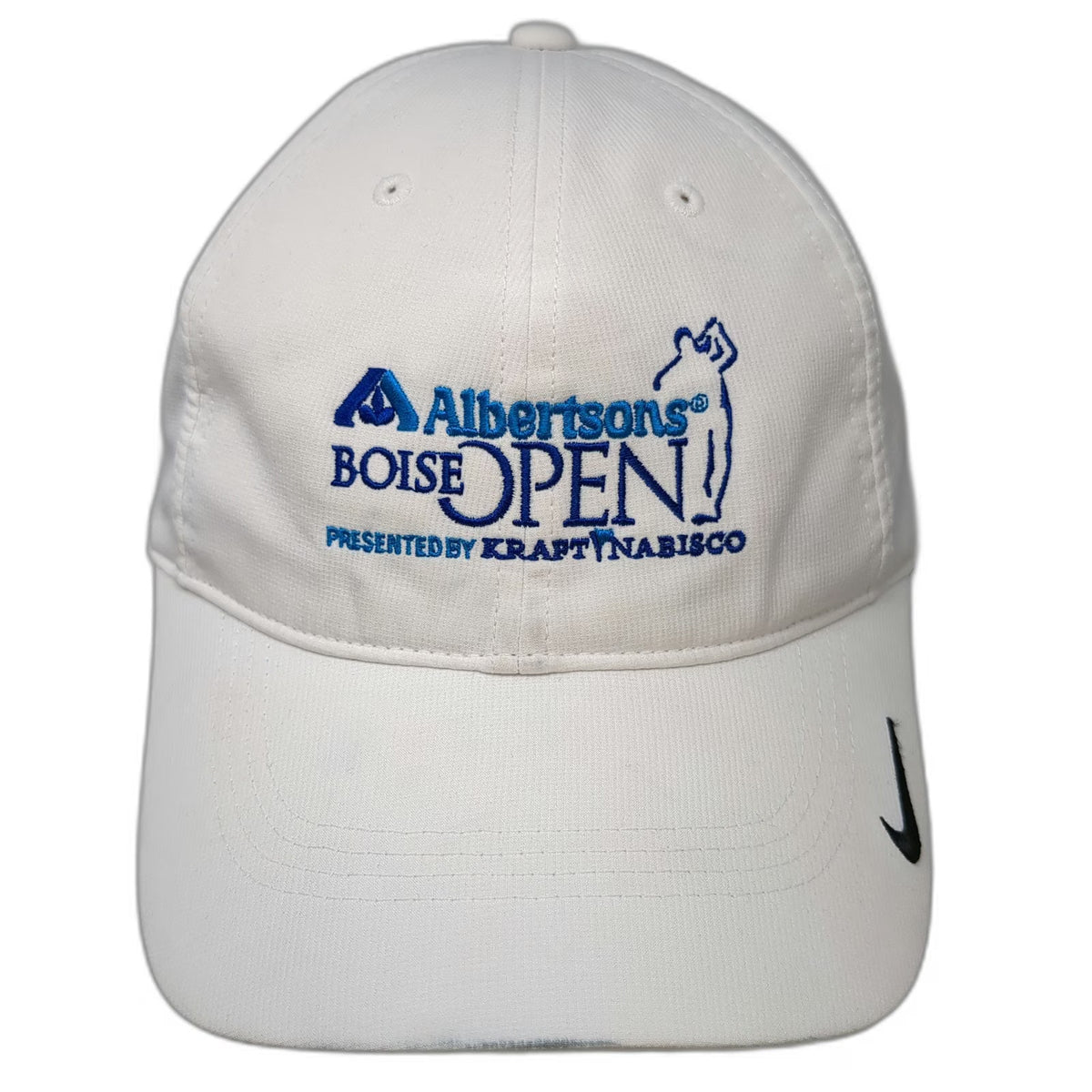 Nike Baseball Cap White One Size Albertsons Boise Open Golf Strapback Hat Swoosh