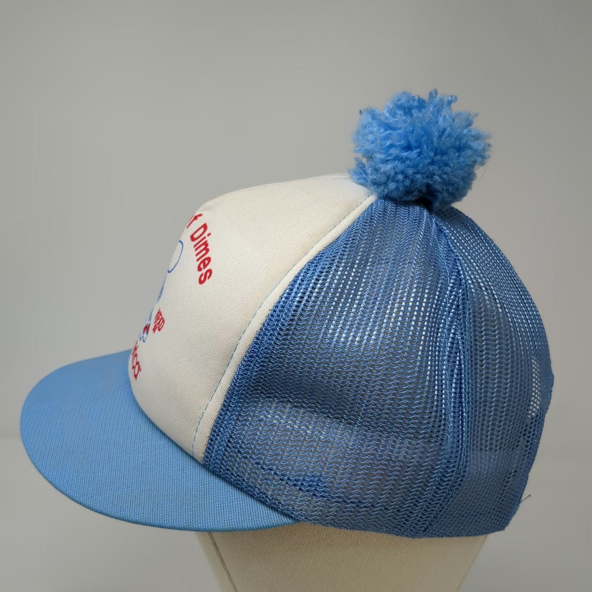 Yupoong Trucker Hat Blue One Size March of Dimes WalkAmerica KFXD 58 Pom Pom