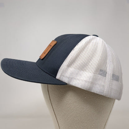 FNT Idaho Leather Patch Snapback Trucker Hat Black OSFA Mesh Back