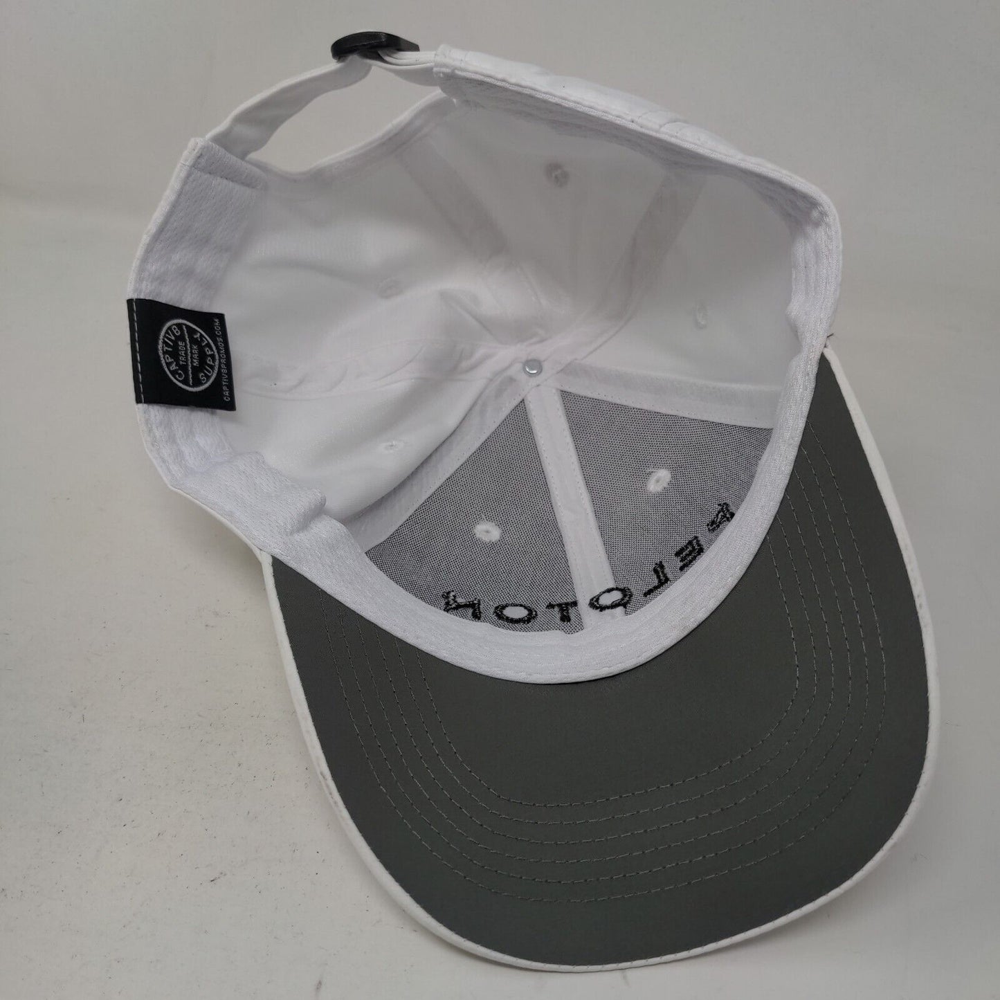 Peloton Men's Slideback Hat White Adjustable Polyester Embroidered Logo