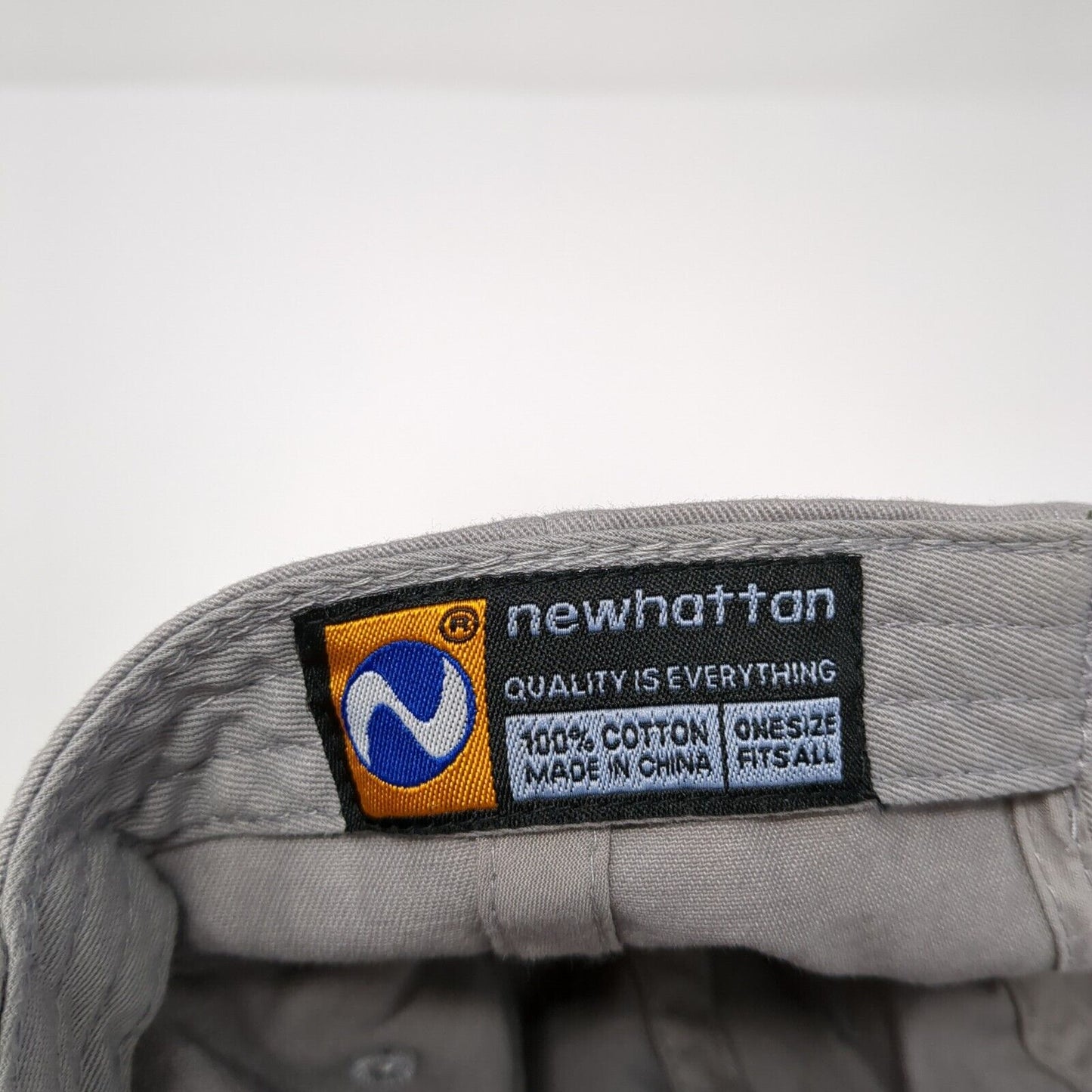 Newhattan Slideback Hat Gray One Size Adjustable Embroidered Blank Cotton