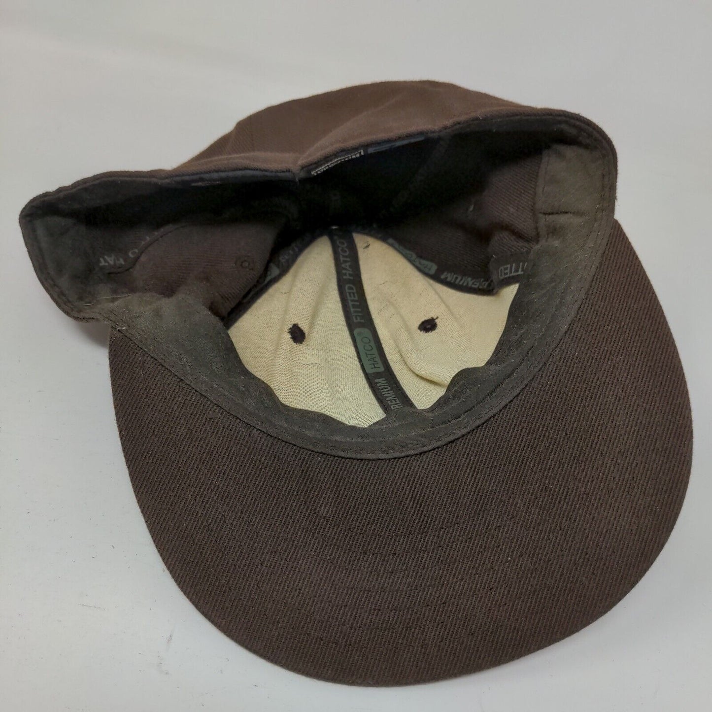Hatco Fitted Hat Brown 7 1/4 Premium Original Fit 6 Panel Solid Blank