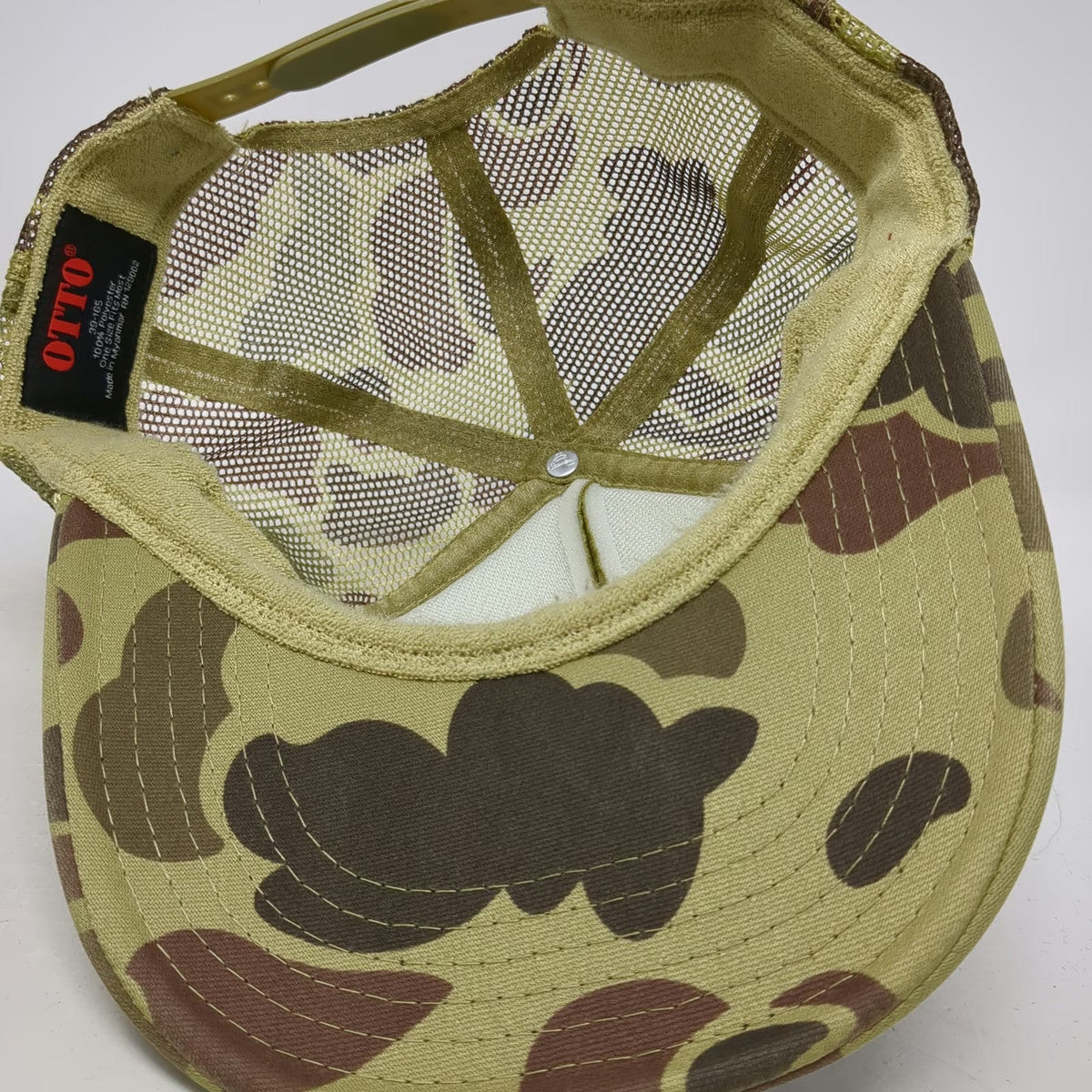 OTTO Trucker Hat Green Brown Camo One Size Boulder Mountain Tour Snapback Mesh