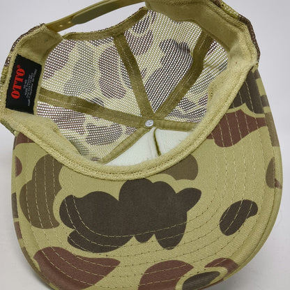 OTTO Trucker Hat Green Brown Camo One Size Boulder Mountain Tour Snapback Mesh