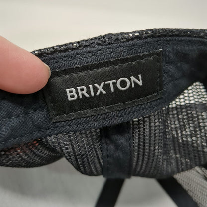 Brixton Trucker Hat Black One Size Mesh Back Snapback Logo Patch Flat Brim Mfg
